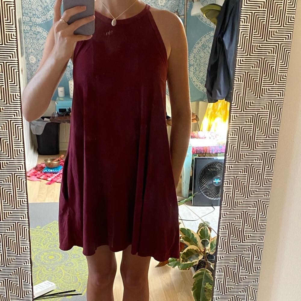 Suede shift dress